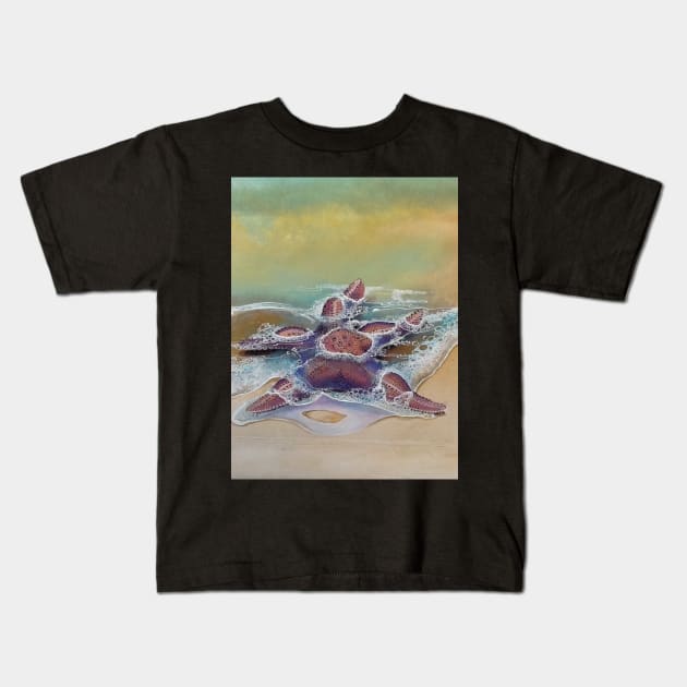 Starfish On The Beach by Julie Ann Stricklin Kids T-Shirt by Julie Ann Stricklin